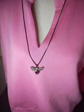 Iridescent Bee Pendant Necklace